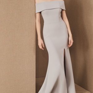 BHLDN Delice Dress Fog Size 10 off shoulder